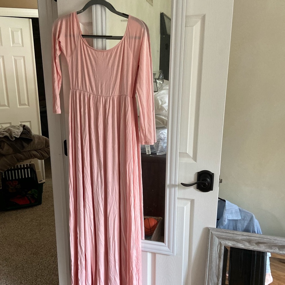 Pink blush maternity dress